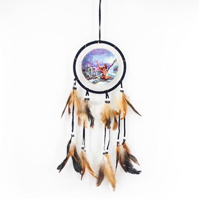 Handmade Dream Catcher Feather Car Interior Rear view Mirror Mini Home Decoration Retro Feather Dream net Catcher Feathers Wall Hanging Dream Net Weaving Decor Gifts for Car Room Decor Charms Pendant Decor Wall Hanging Ornaments