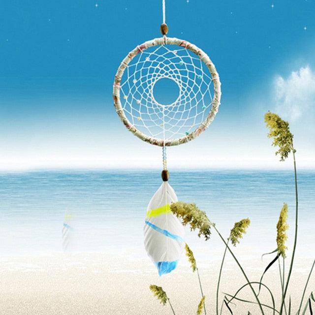 Handmade Dream Catcher Feather Car Interior Rear view Mirror Mini Home Decoration Retro Feather Dream net Catcher Feathers Wall Hanging Dream Net Weaving Decor Gifts for Car Room Decor Charms Pendant Decor Wall Hanging Ornaments