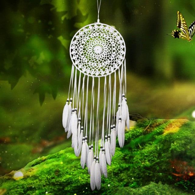 Handmade Dream Catcher Feather Car Interior Rear view Mirror Mini Home Decoration Retro Feather Dream net Catcher Feathers Wall Hanging Dream Net Weaving Decor Gifts for Car Room Decor Charms Pendant Decor Wall Hanging Ornaments