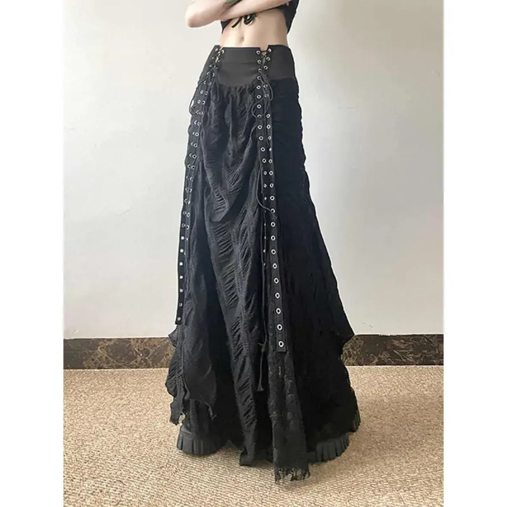 Harajuku Lace Bow A-Line Skirt