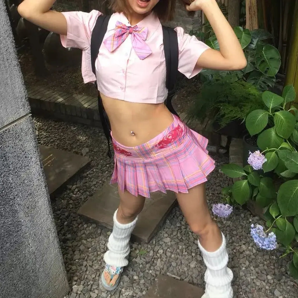Harajuku Plaid Pleated Skirt
