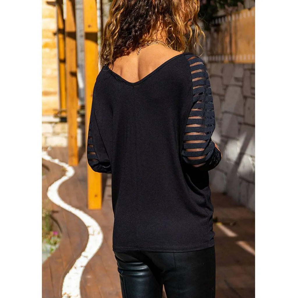 Harajuku Style Mesh Sleeve Shirt