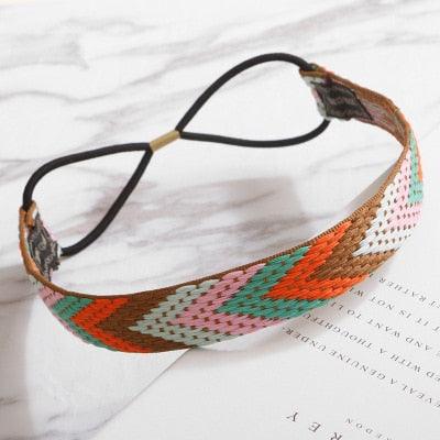 High Quality Vintage Bohemian Ethnic Embroidery Flower Headband for Women Girl Elastic Hair Band Retro Gorgeous Hair Accessories For Women