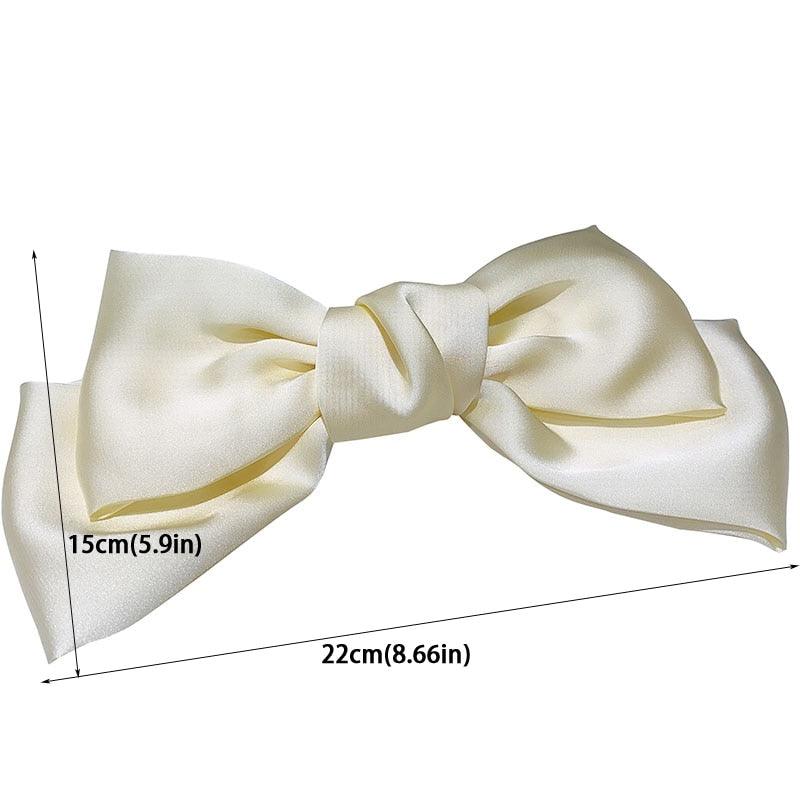 High Quatity Solid Color Big Bow Hairpins For Girl Popular Hair Clip For Women Sweet Two-layer Satin Hairgrip Gorgeous Hair Accessories For Women