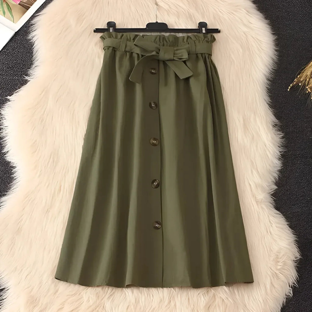 Elegant High Waist Pleated Skirts