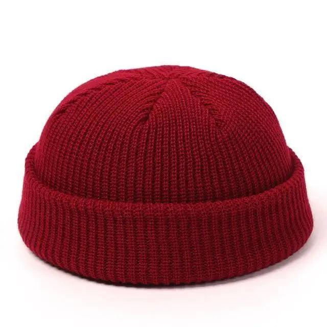 Knitted Hats For Women Men Beanie Hat Winter Stylish  Baggy Melon Cap Fisherman Beanies Hats For Men For Winter Unisex Solid Color Knitted Beanie Hat Warm Brimless Cuff  Sailor Cap