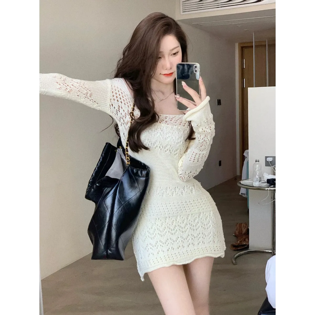 Mori Girl Lace Knit Dress