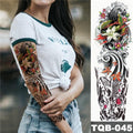 Large Tattoo Sleeve Arm Waterproof Temporary Sticker Tiger Fox For Arm Luxury Colorful Design