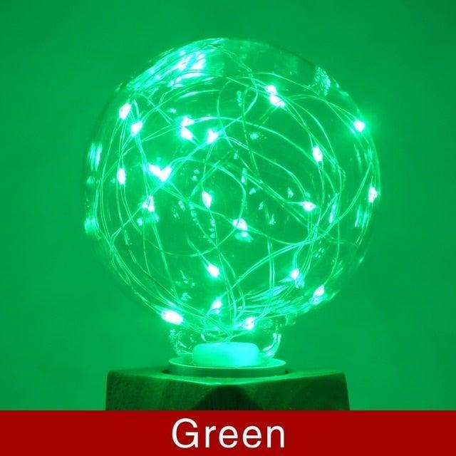 LED String Light Bulb Colorful RGB Lighting Copper Wire Bulb Home Decor And Safety Voltage Compliance Plugin Electric Suitable for Indoor Wedding Garden Landscape