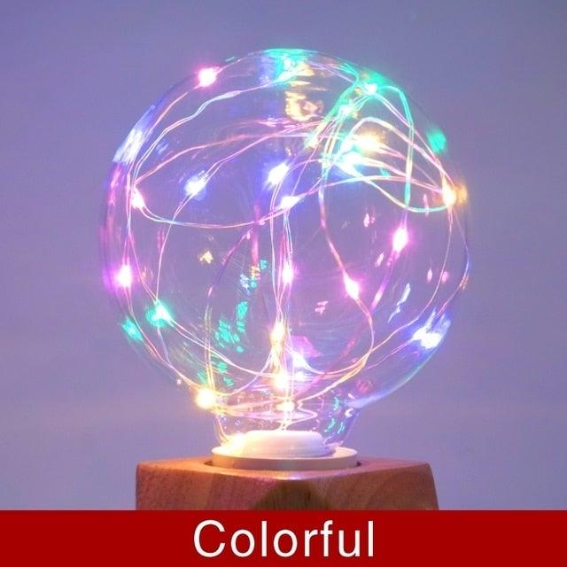 LED String Light Bulb Colorful RGB Lighting Copper Wire Bulb Home Decor And Safety Voltage Compliance Plugin Electric Suitable for Indoor Wedding Garden Landscape