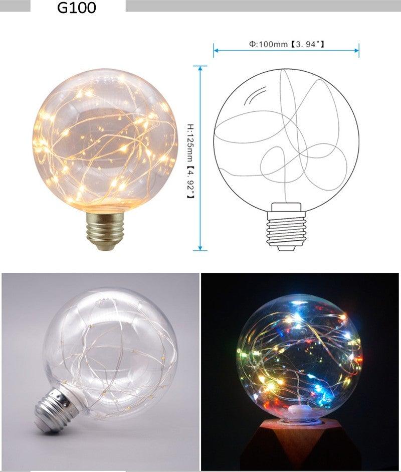 LED String Light Bulb Colorful RGB Lighting Copper Wire Bulb Home Decor And Safety Voltage Compliance Plugin Electric Suitable for Indoor Wedding Garden Landscape