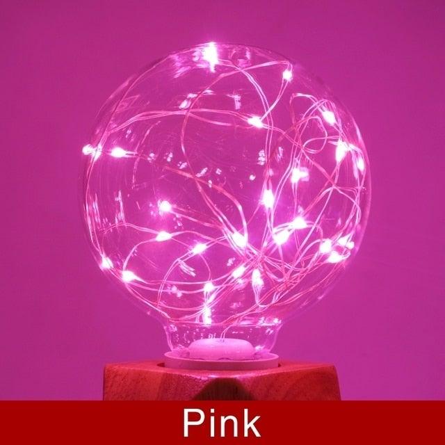 LED String Light Bulb Colorful RGB Lighting Copper Wire Bulb Home Decor And Safety Voltage Compliance Plugin Electric Suitable for Indoor Wedding Garden Landscape