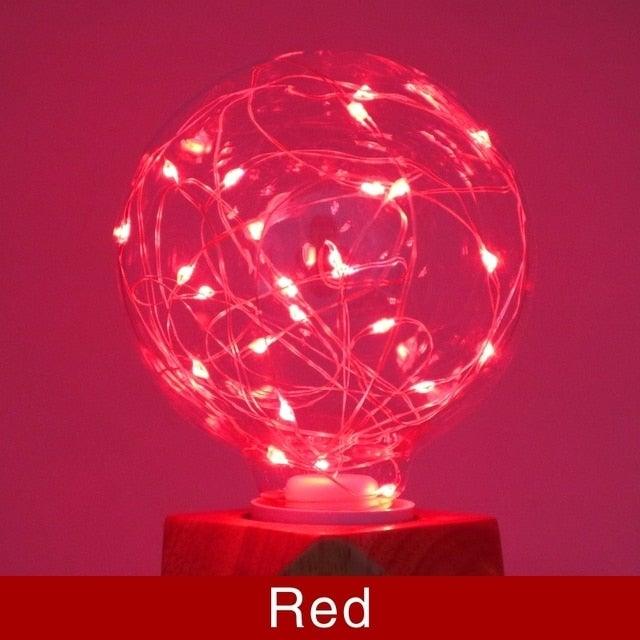 LED String Light Bulb Colorful RGB Lighting Copper Wire Bulb Home Decor And Safety Voltage Compliance Plugin Electric Suitable for Indoor Wedding Garden Landscape