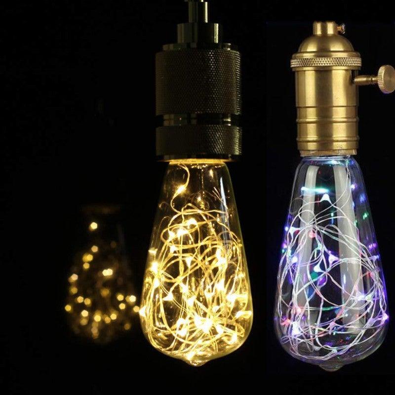 LED String Light Bulb Colorful RGB Lighting Copper Wire Bulb Home Decor And Safety Voltage Compliance Plugin Electric Suitable for Indoor Wedding Garden Landscape