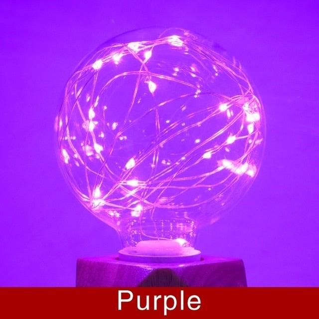 LED String Light Bulb Colorful RGB Lighting Copper Wire Bulb Home Decor And Safety Voltage Compliance Plugin Electric Suitable for Indoor Wedding Garden Landscape