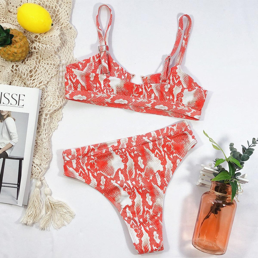 Leopard Bikinis Bikini Swimming Women's Bathing Suits Push Up Swimsuit Women's Padded Underwire Bikini  Wire Push Up Bathing Suit Leopard Printed High Cut Vintage Swimsuit