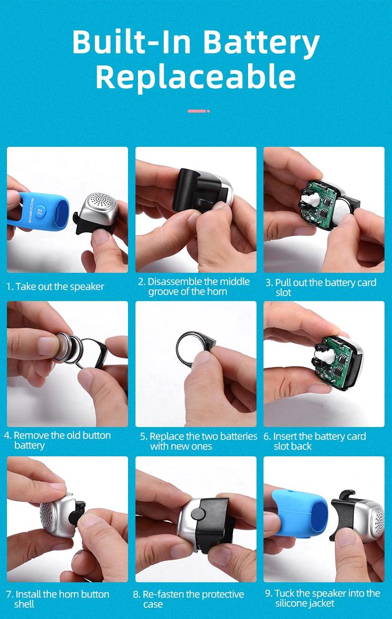 Lightweight Portable Bicycle Bell Electric Horn Mountain Bike Bell Accessories 90dB Cycling Handlebar Silica Gel Shell Electric Cycling Bells Water Resistant Cycling Bells Horn Loud Bicycle Horns Bicycle Accessories