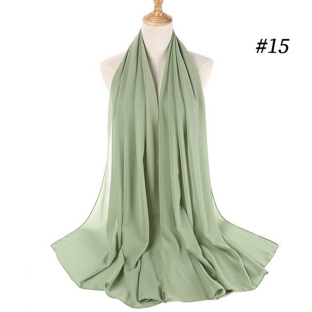 Long Lightweight Soft Solid Color Chiffon Scarfs Muslim Headscarf Hijab Scarf Shawls Wraps Hijab For Women 70*180cm