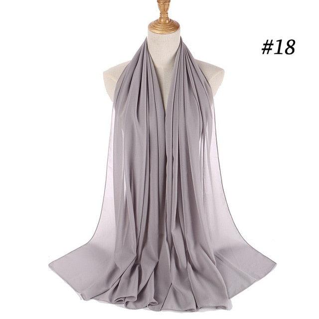 Long Lightweight Soft Solid Color Chiffon Scarfs Muslim Headscarf Hijab Scarf Shawls Wraps Hijab For Women 70*180cm