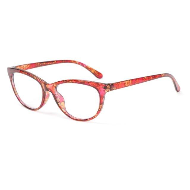 Luxurious Women Cat Eye Reading Glasses Vintage Presbyopia Eyeglasses Fashion Flower Print Reading Glasses Blocking Readers Vintage Cat Eye Eyeglasses Anti Glare Filter UV Diopter +1.5 +.2.0+2.5+3.0 +3.5 +4.0