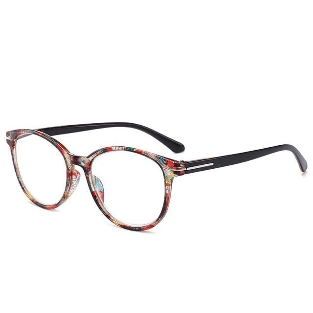Luxurious Women Cat Eye Reading Glasses Vintage Presbyopia Eyeglasses Fashion Flower Print Reading Glasses Blocking Readers Vintage Cat Eye Eyeglasses Anti Glare Filter UV Diopter +1.5 +.2.0+2.5+3.0 +3.5 +4.0