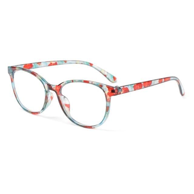 Luxurious Women Cat Eye Reading Glasses Vintage Presbyopia Eyeglasses Fashion Flower Print Reading Glasses Blocking Readers Vintage Cat Eye Eyeglasses Anti Glare Filter UV Diopter +1.5 +.2.0+2.5+3.0 +3.5 +4.0