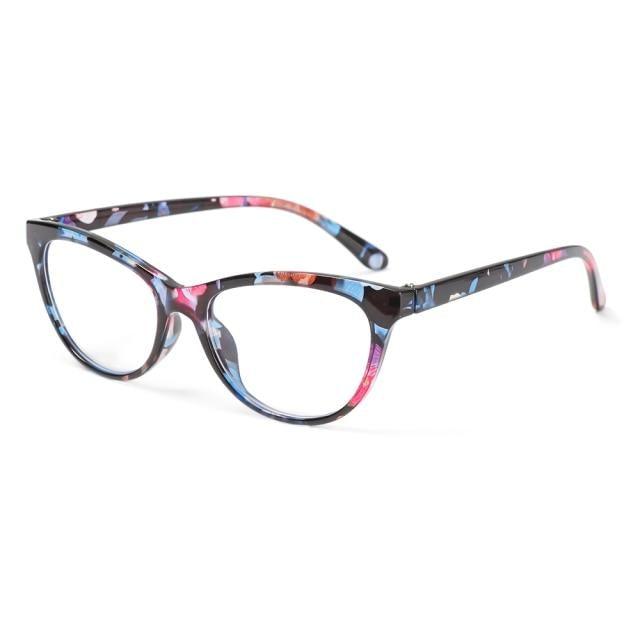 Luxurious Women Cat Eye Reading Glasses Vintage Presbyopia Eyeglasses Fashion Flower Print Reading Glasses Blocking Readers Vintage Cat Eye Eyeglasses Anti Glare Filter UV Diopter +1.5 +.2.0+2.5+3.0 +3.5 +4.0