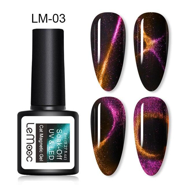 Luxury 5D Cat Magnetic Gel Nail Polish Black Chameleon UV Nail Gel Professional Manicure For Womens
