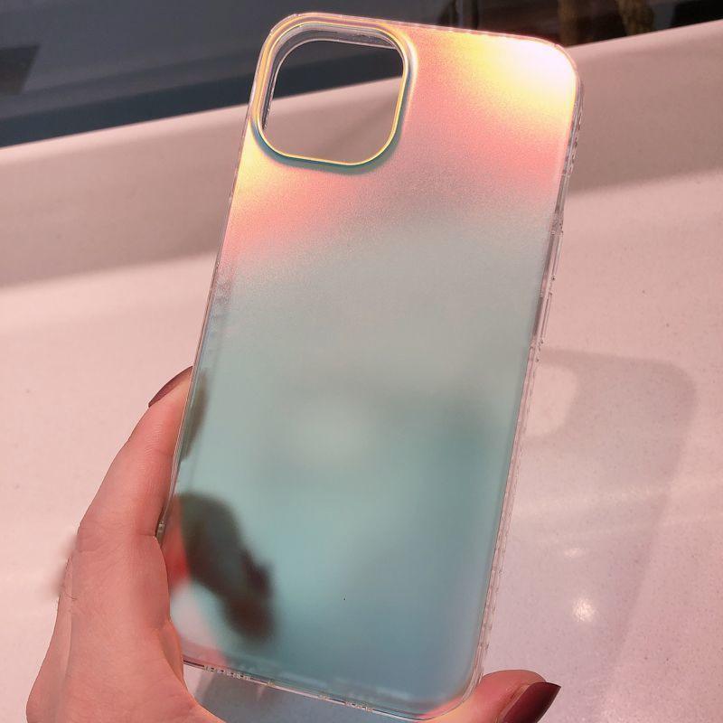 Luxury Colorful Phone Case for iPhone 14 13 Pro Max 12 11 XS X XR 7 Plus 12 13 Mini Shockproof Clear Protective Case Shock-Absorbing Bright Cover Shiny Finish Back Cover