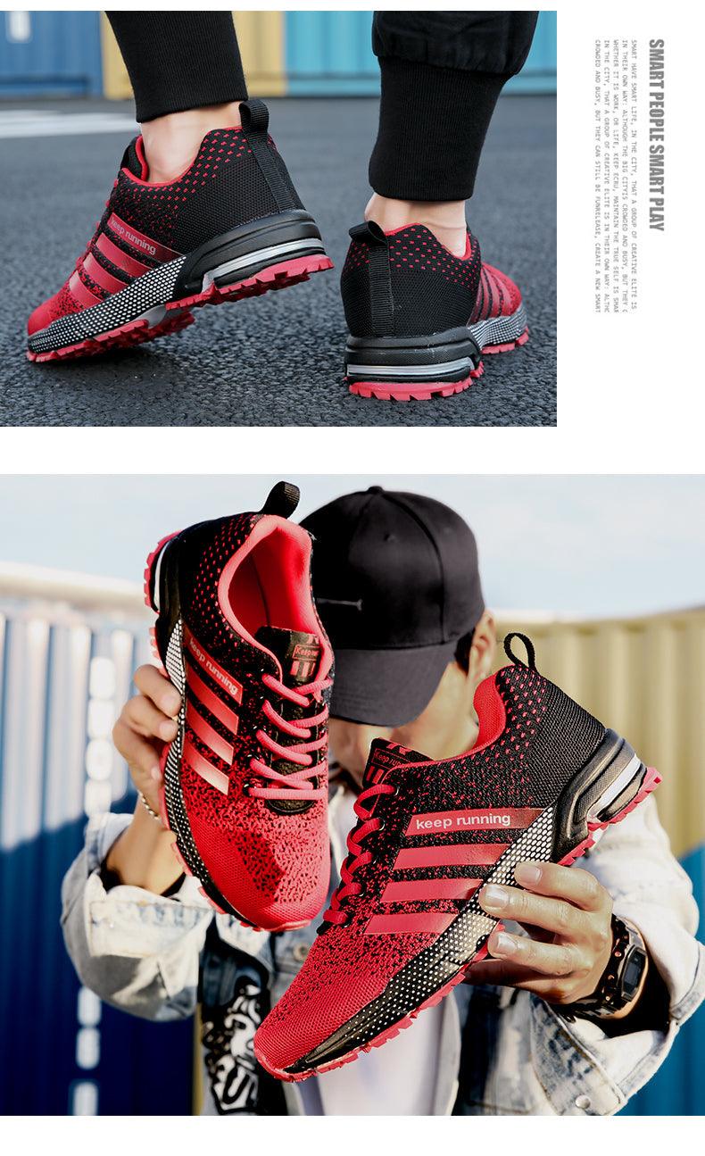 Luxury Sport Mens Sneakers Mesh Breathable Casual Men Shoes Comfortable Non-Slip Shock Absorption Light Outdoor Walking Comfortable Running Sneakers