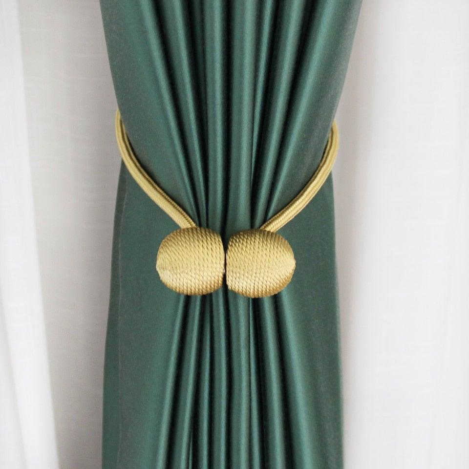 Magnetic Curtain Tieback High Quality Holder Hook Buckle Clip Curtain Tieback Polyester Decorative Home Accessories European Style Decorative Curtain Drape Tie With Strong Magnetic For Home And Office Decoration 49cm