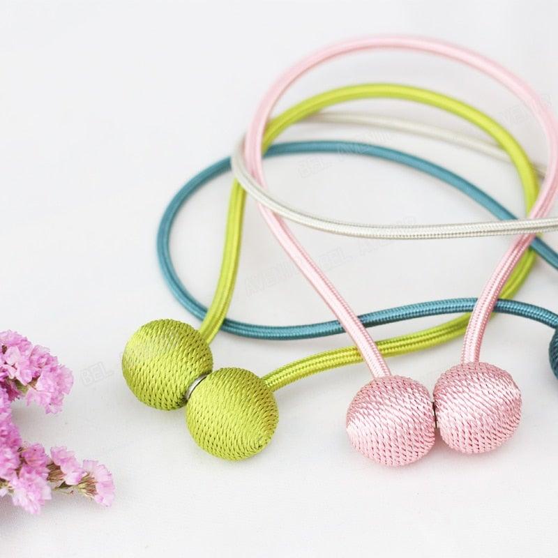 Magnetic Curtain Tieback High Quality Holder Hook Buckle Clip Curtain Tieback Polyester Decorative Home Accessories European Style Decorative Curtain Drape Tie With Strong Magnetic For Home And Office Decoration 49cm