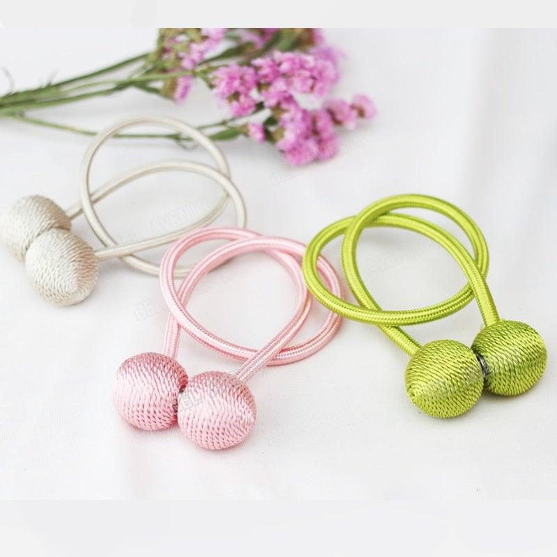 Magnetic Curtain Tieback High Quality Holder Hook Buckle Clip Curtain Tieback Polyester Decorative Home Accessories European Style Decorative Curtain Drape Tie With Strong Magnetic For Home And Office Decoration 49cm