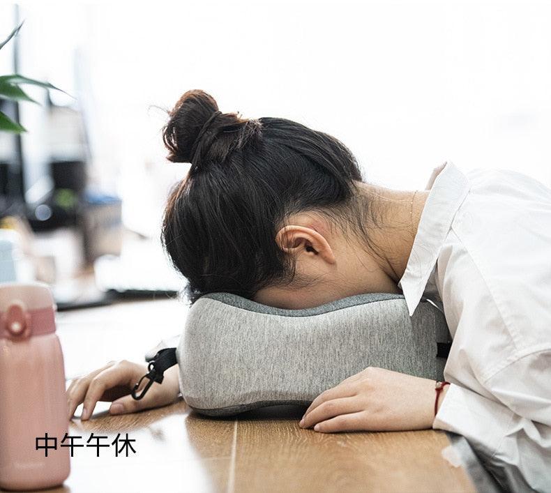 Memory Cotton Neck Pillow Cervical Vertebra Travel Portable Noon Break Aircraft Neck Pillow For Traveling Upgraded Travel Neck Pillow for Airplane Pure Memory Foam Travel Pillow for Flight Headrest U Type Of Pillow Sleep Camping Pillow