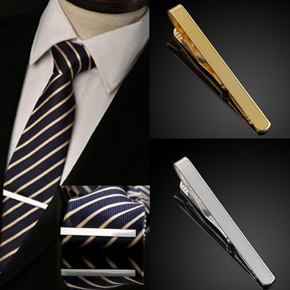 Men Metal Silver Gold Color Simple Necktie Tie Bar Men Boys Metal  Classic Simple Necktie Tie Bar Elegant Vintage Clasp Clip Pin Clasp Retro Tie Clip Pin Men Stainless Steel Business Necktie Tie Fashion Clasps