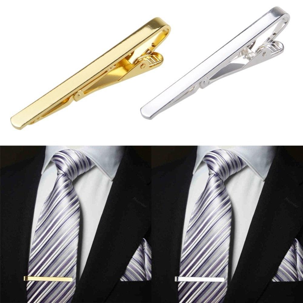 Men Metal Silver Gold Color Simple Necktie Tie Bar Men Boys Metal  Classic Simple Necktie Tie Bar Elegant Vintage Clasp Clip Pin Clasp Retro Tie Clip Pin Men Stainless Steel Business Necktie Tie Fashion Clasps