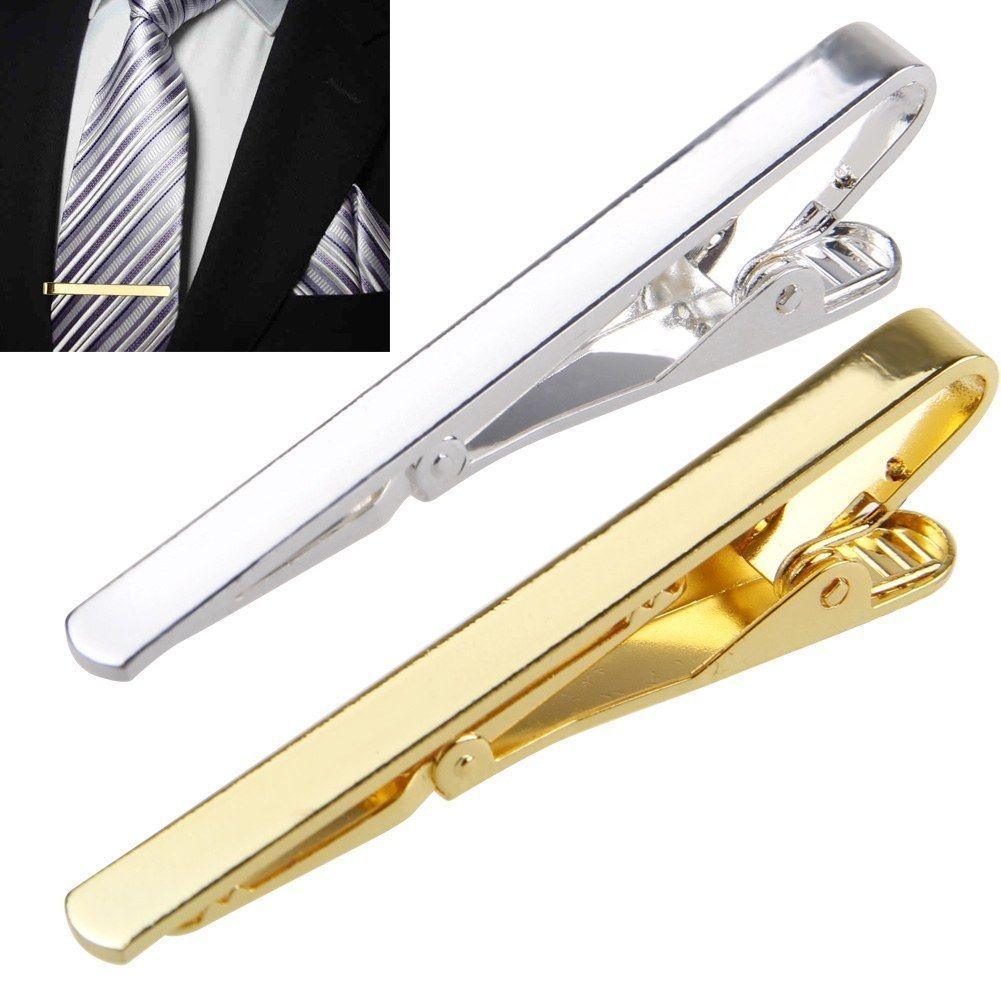 Men Metal Silver Gold Color Simple Necktie Tie Bar Men Boys Metal  Classic Simple Necktie Tie Bar Elegant Vintage Clasp Clip Pin Clasp Retro Tie Clip Pin Men Stainless Steel Business Necktie Tie Fashion Clasps