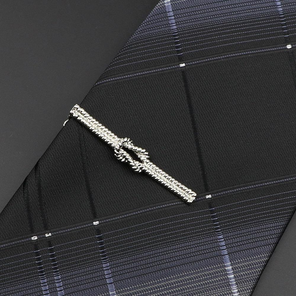 Men's Metal Tie Clip Vintage Unique Shape Bright Stainless Steel Necktie Clasp Gentleman's Party Luxury Tie Bars Clips Wedding Luxury Design Accessories For Men