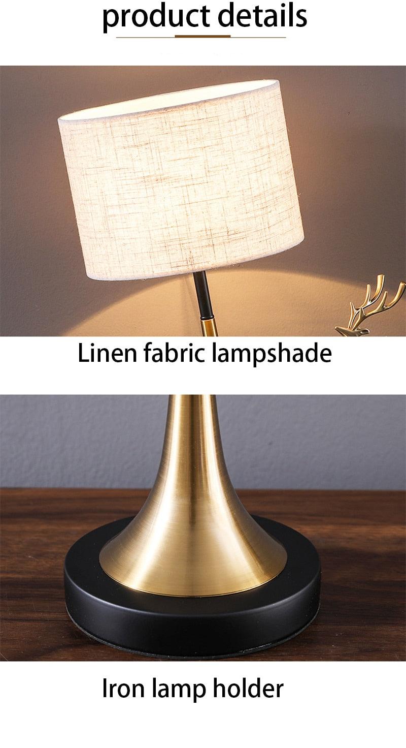 Modern Nordic LED Table Lamp Creative Simplicity Cloth Desk Light Indoor  Decorative Table Lamp Cute Study Lamps for Bedroom Décor