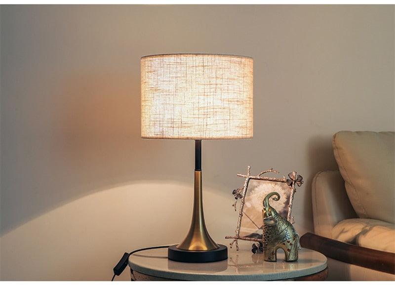 Modern Nordic LED Table Lamp Creative Simplicity Cloth Desk Light Indoor  Decorative Table Lamp Cute Study Lamps for Bedroom Décor
