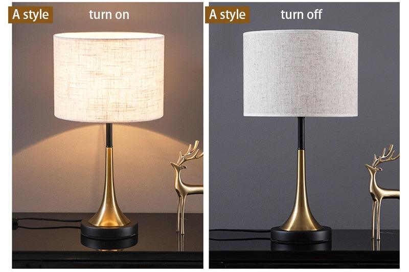 Modern Nordic LED Table Lamp Creative Simplicity Cloth Desk Light Indoor  Decorative Table Lamp Cute Study Lamps for Bedroom Décor