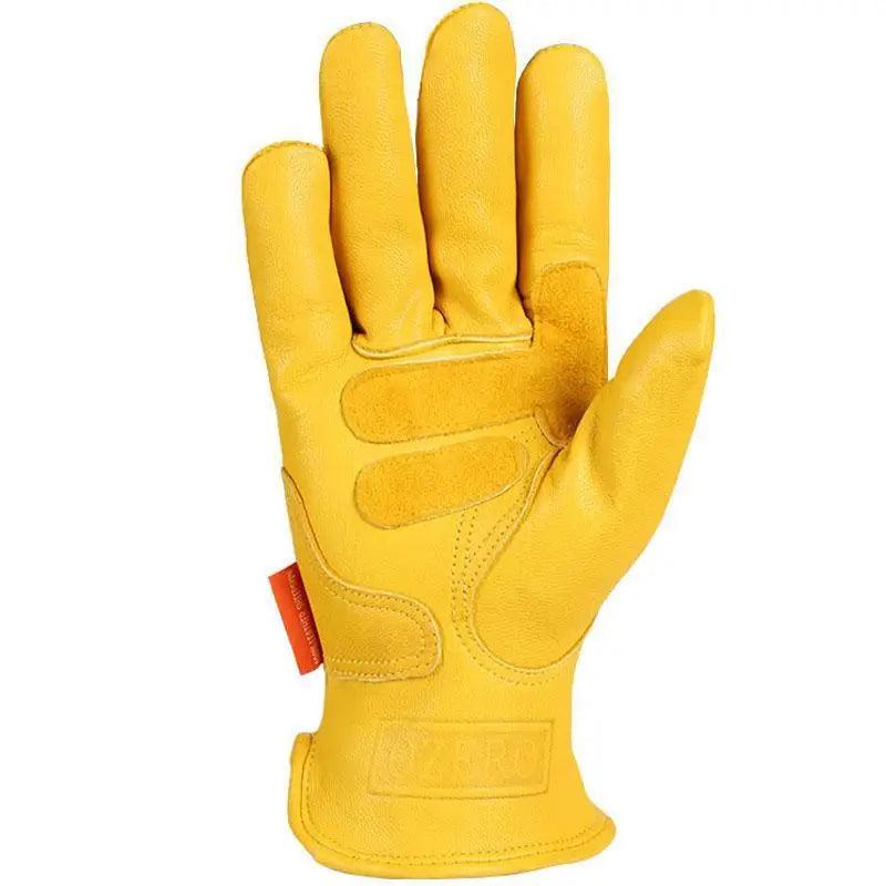Motorcycle Leather Windproof Yellow Men Gloves Vintage Warm And Comfortable Durable Gloves For Men