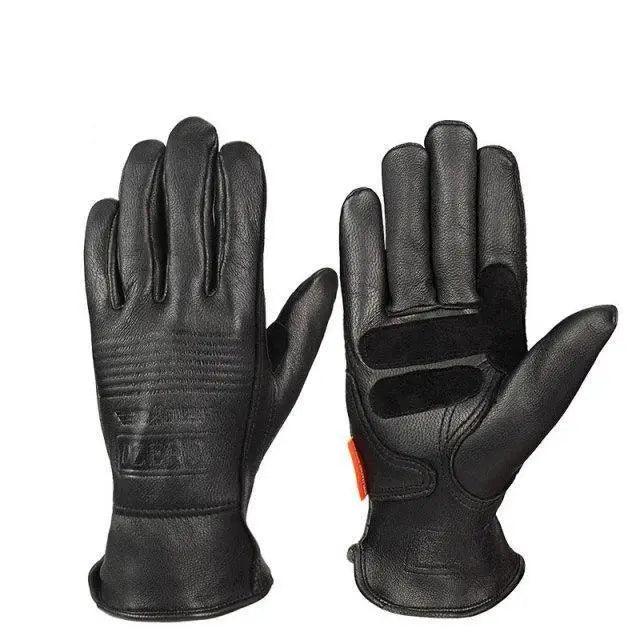 Motorcycle Leather Windproof Yellow Men Gloves Vintage Warm And Comfortable Durable Gloves For Men