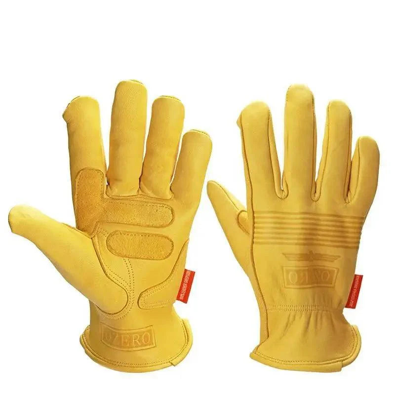 Motorcycle Leather Windproof Yellow Men Gloves Vintage Warm And Comfortable Durable Gloves For Men