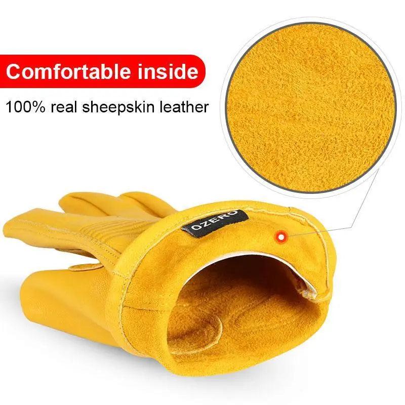 Motorcycle Leather Windproof Yellow Men Gloves Vintage Warm And Comfortable Durable Gloves For Men