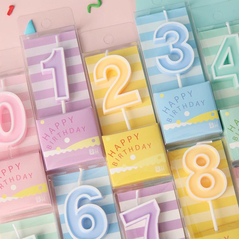 Multiple Color Numbers 0-9  Birthday Candles Cake Topper Insert Creative Birthday Party Number Candles Colorful Birthday Cake 0-9 Candles for Birthday Wedding Anniversary Reunions Theme Party Decoration Dessert Table Candle Ornaments