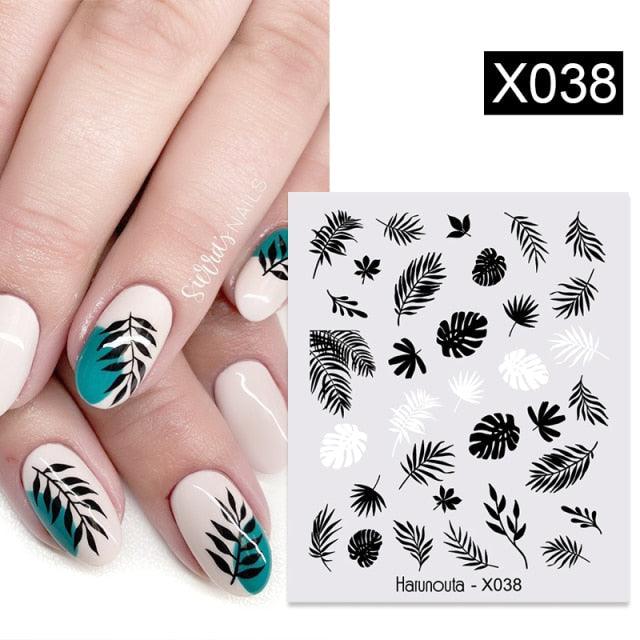 Nail Sticker Flower Water Transfer White Rose Necklace Lace Jewelry Nail Water Decal Black Wraps Tips  Nail Art Accessories Decoration Decal Self-Adhesive 3D Wave Design Decoration for Women Girls Tape Nail Art Stickers Decal Decoration