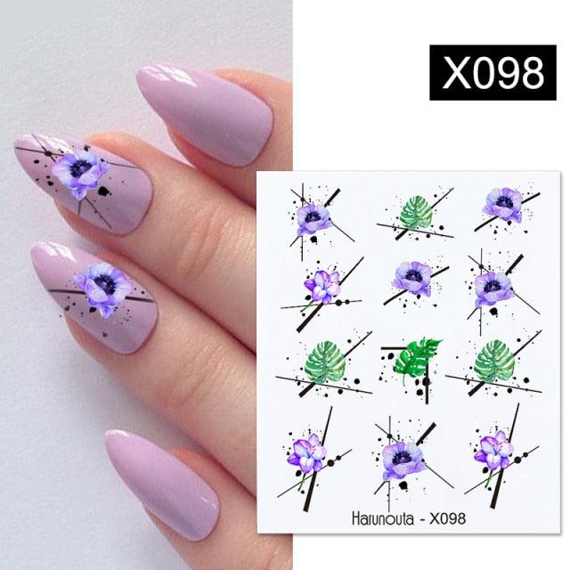 Nail Sticker Flower Water Transfer White Rose Necklace Lace Jewelry Nail Water Decal Black Wraps Tips  Nail Art Accessories Decoration Decal Self-Adhesive 3D Wave Design Decoration for Women Girls Tape Nail Art Stickers Decal Decoration