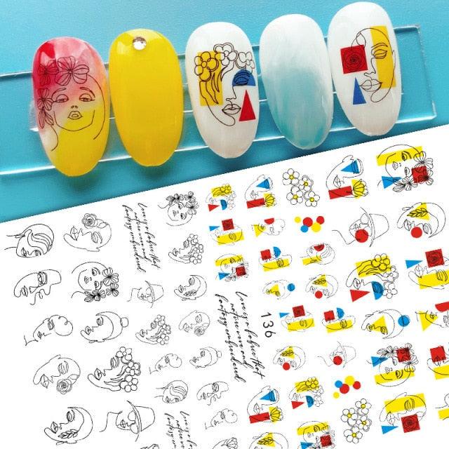 Nail Stickers Cute Rabbit Nail Art Decorations No Face Man Sliders For Manicure Cute Cartoon Nail Art Sticker Decals for Women Kids Girls Manicure Decoration Nail Art Supplies 3D Self-Adhesive Nail Decals Designer Nail Stickers for Acrylic Nails