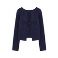 Navy Knit Cutout Sweater & White Peplum Top – Harajuku Set